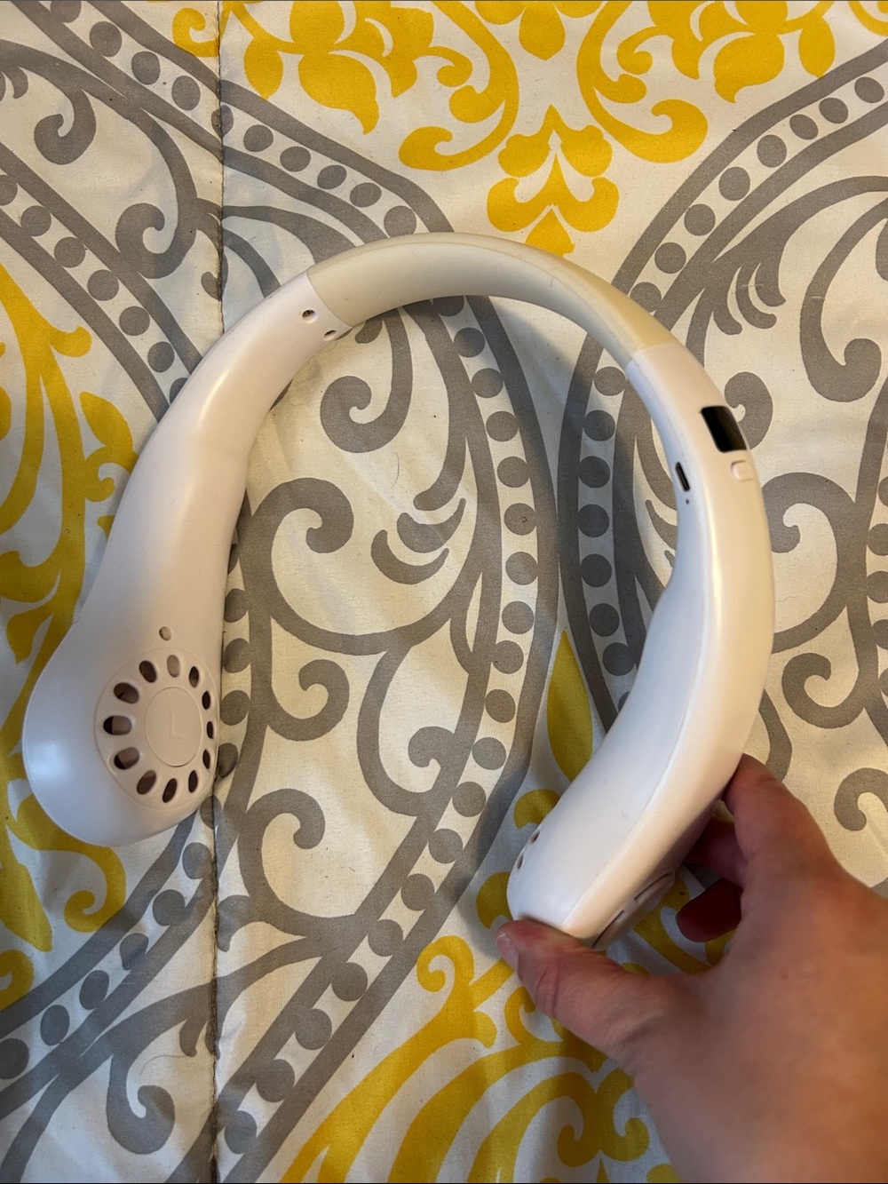 White Neck Fan Personal Hands-Free Cooling Device